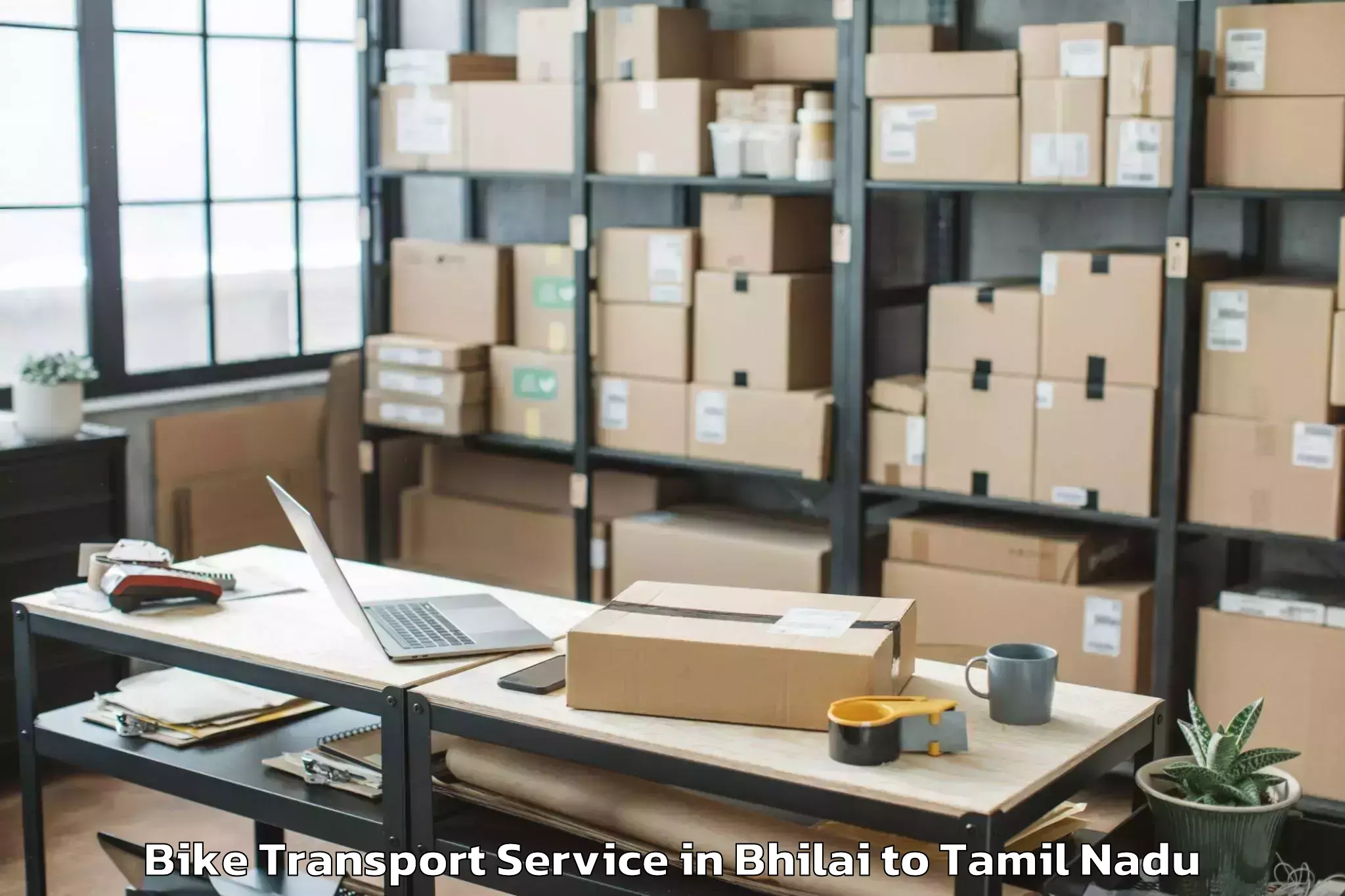 Reliable Bhilai to Tiruvallur Bike Transport